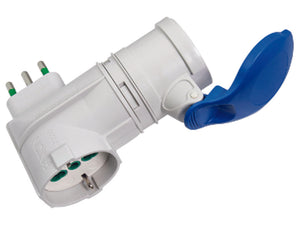 ADATTATORE INDUSTRIALE SPINA 16A PRESA SCHUKO BIP. + CEE IP44 BLU  16A 73010    FANTON