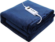 Deken elettrico traspirante 180x130cm - Timer & 4 impostazioni di temperatura - Deken a riscaldamento per due persone - Incluso telecomando - Blu