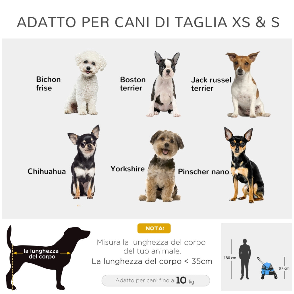 Passeggino Cane Pieghevole ¨C zephmum ¨C Blu 82x47x97cm