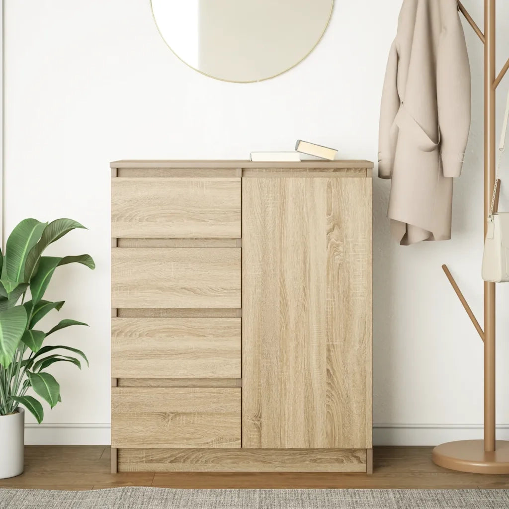 Credenza | Madia | Buffet da pranzo | Armadio da pranzo con Cassetti Rovere Sonoma 71x35x84 cm in Truciolato