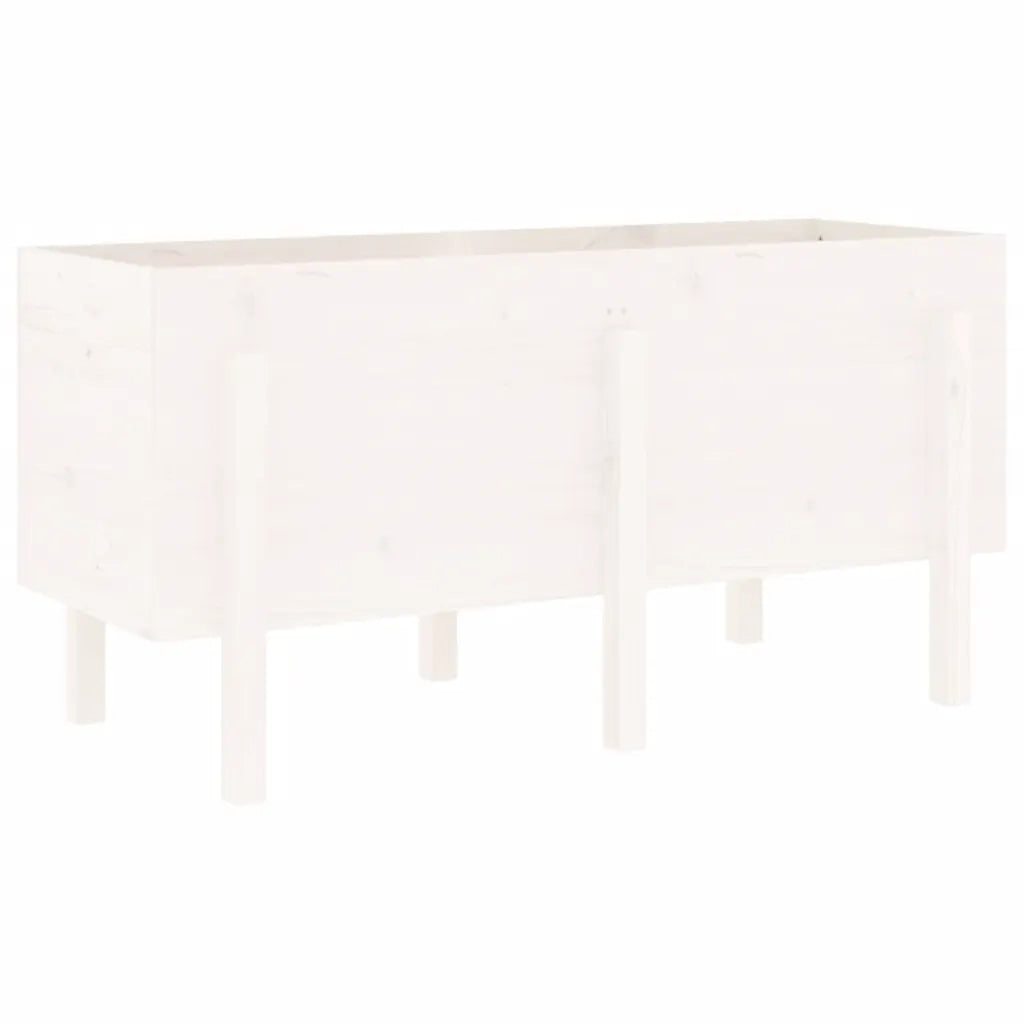 Fioriera Rialzata da Giardino Bianca 121x50x57 cm Massello Pino 825227