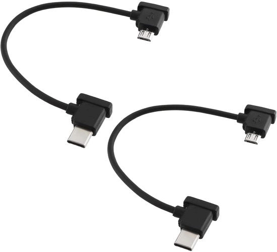 Comando a distanza USB-C Type-C Micro USB - 2 pezzi - Drone DJI Mavic Mini Pro Air - Compatibile con - 16cm cavo dati - Adatto per - DJI Mavic Mini Pro Air - Nero cavo USB