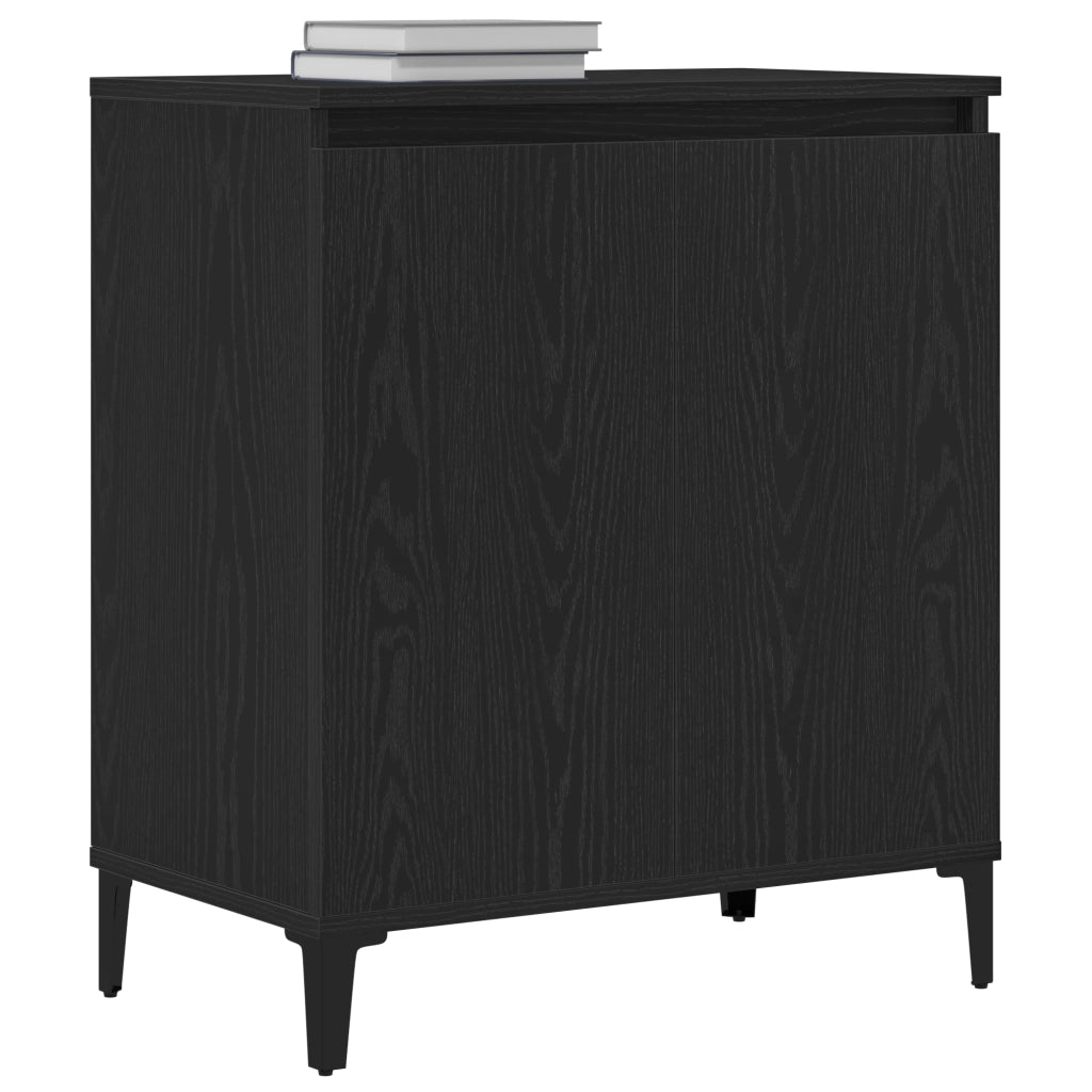 Credenza Nera in Rovere 60x35x70 cm in Legno Ingegnerizzato