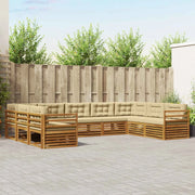 Set di divani da esterno con cuscino 9 pcs Naturale e Beige