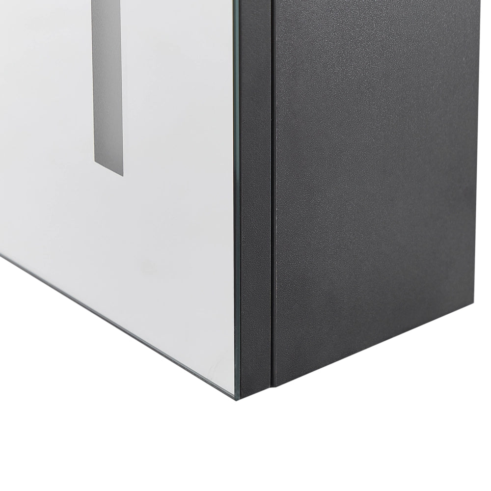 Armadietto da bagno con 2 Ante e specchio con luci LED 60 x 60 cm Armadio pensile stile moderno classico