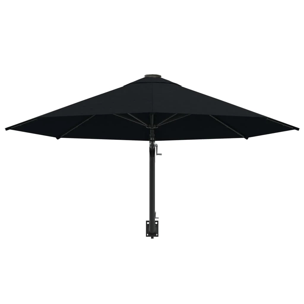 Ombrellone da parete con palo in metallo 300 cm nero 02_0008683
