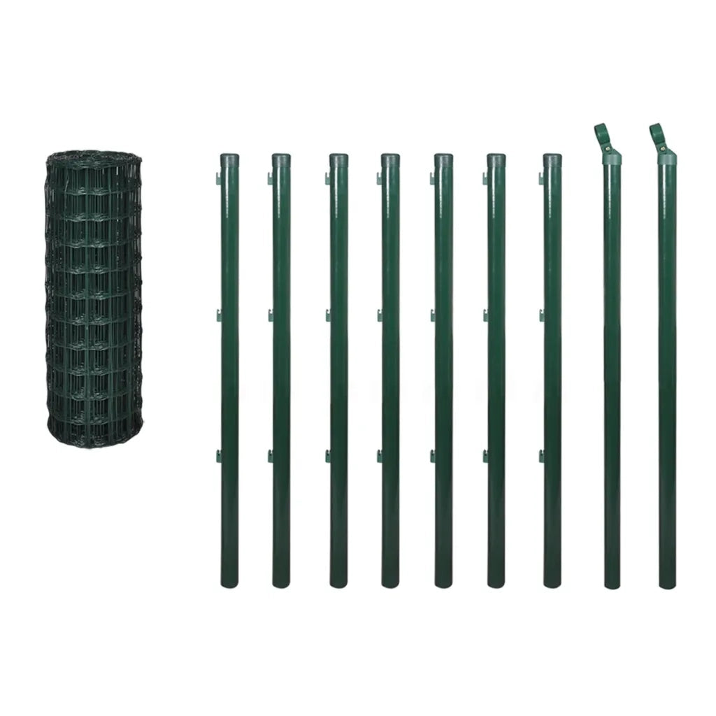 Recinzione da Giardino | Recinzione Europea in Acciaio 10 x 1,0 m Verde