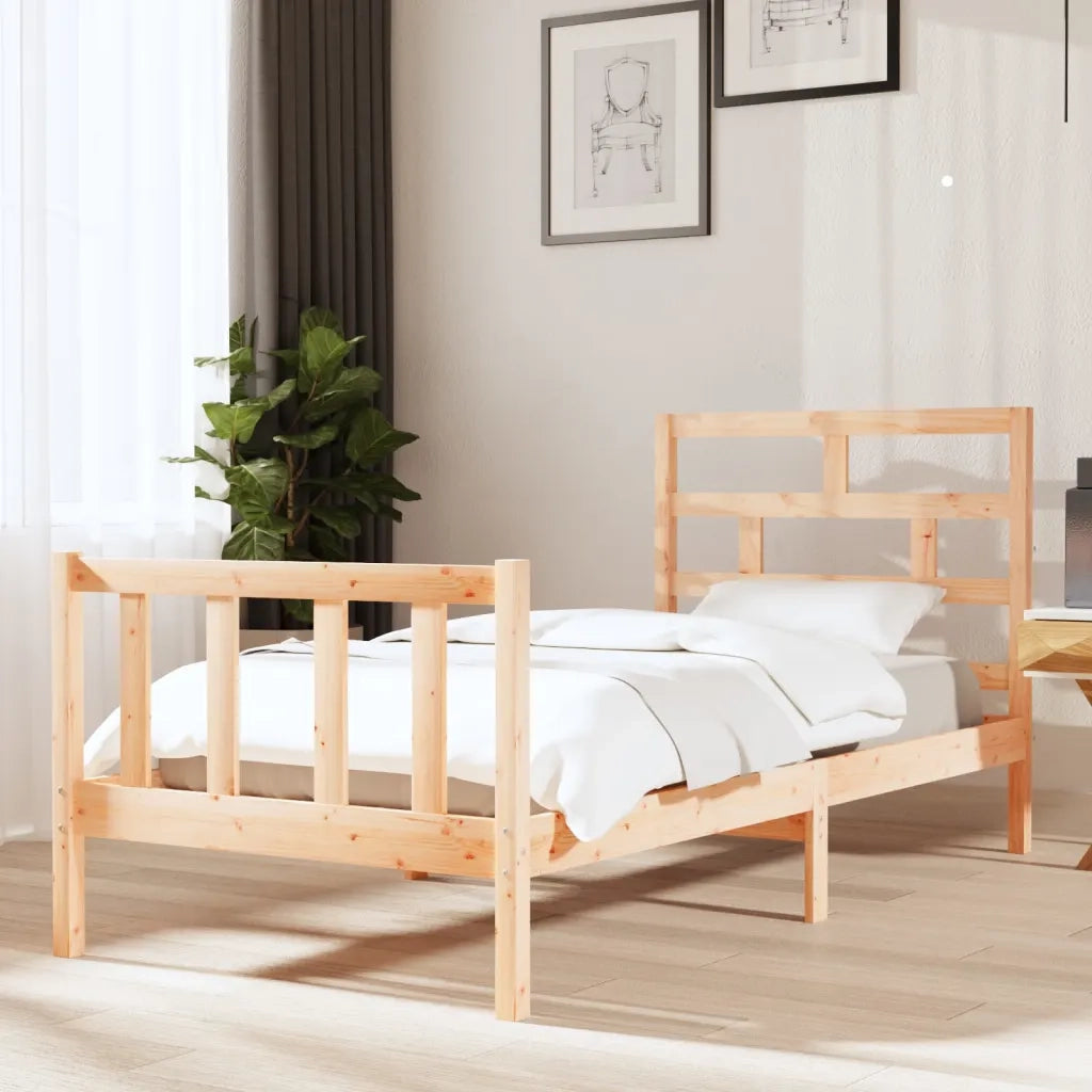 Giroletto-Struttura Letto in Legno Massello di Pino 90x190 cm Single 978922