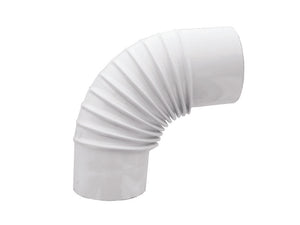 GOMITO A 90  ° PORCELLANATO PER STUFE A LEGNA BIANCO LUCIDO   EE ¸ cm.12    SAVE