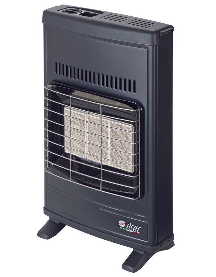 STUFA INFRAROSSI  A GAS METANO 4200W GRIGIA  misure cm.42,5x15x64h. peso kg.6,5  ECO40    SICAR