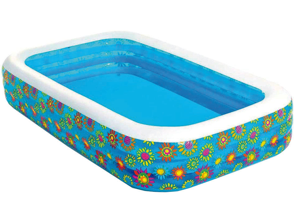 PISCINA GONFIABILE FAMILY RETTANGOLARE 3 ANELLI  +6 ANNI  cm.305x183x56h.  peso kg.8 (art.54121)    BESTWAY