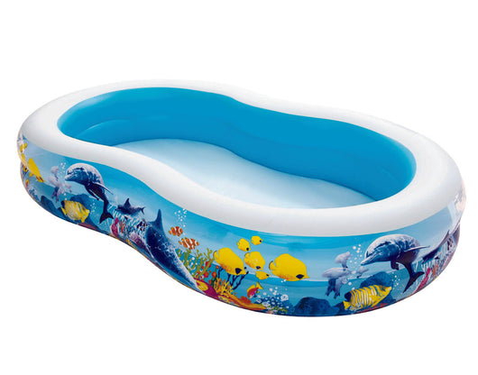 PISCINA GONFIABILE FAMILY SAGOMATA CON DISEGNI  +3 ANNI  cm.262x157x46h.  peso Kg.4,1 (art.54118)    BESTWAY