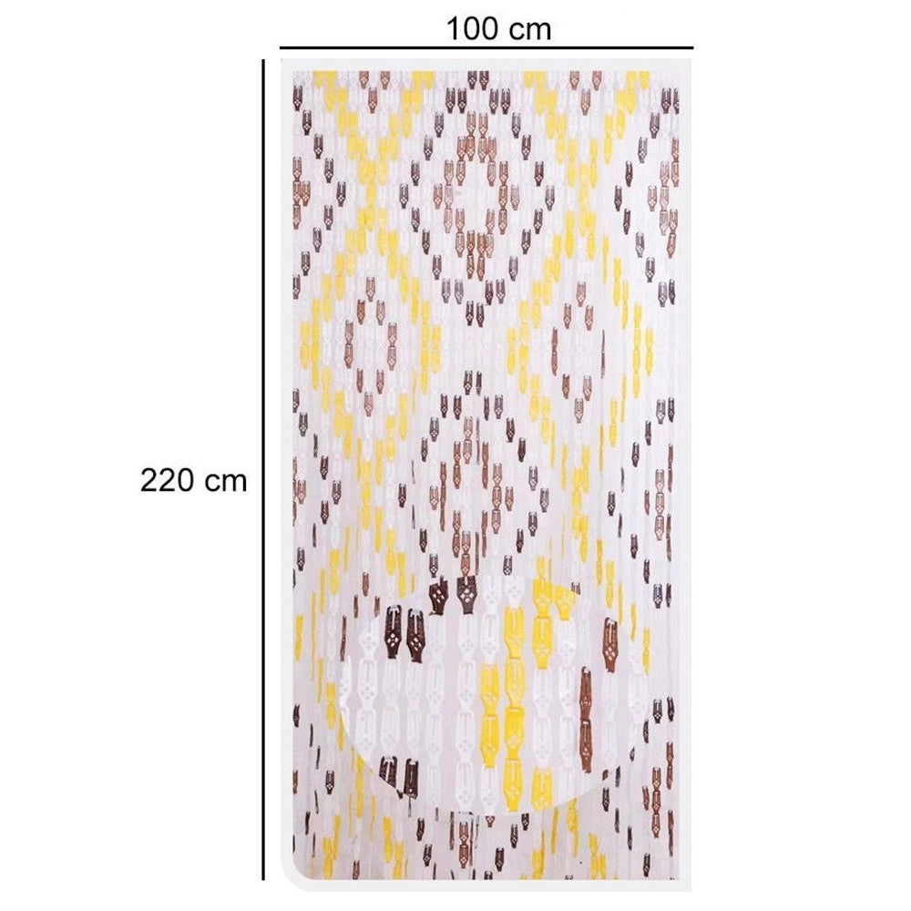 Trade Shop - Tenda Moschiera Con Piastrine In Pvc Decoro Rombo Marrone 100x220cm Tpl13 017347 -