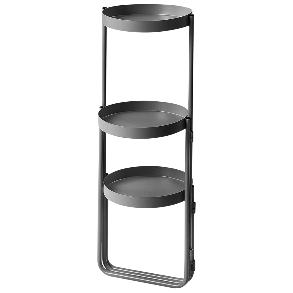 Portapiante per fiori rotonda in metallo nero 21 x 42 x 60 cm per interni ed esterni