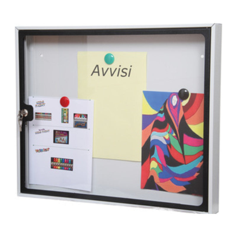 BACHECA FONDO MAGNETICO 58X6X48 CM SILVER NERO- 1,0 pz