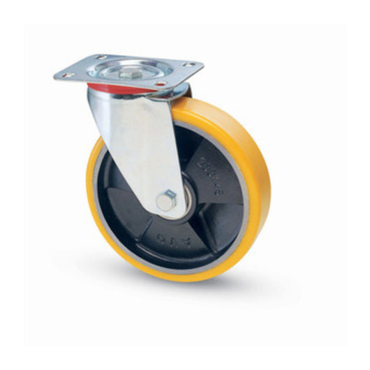 RUOTA POLIURETANO D 200X40 MM 22 PIASTRA GIREVOLE- AVO- 1,0 pz