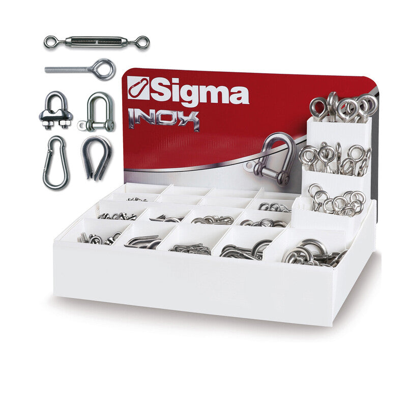 ESPOSITORE DA BANCO C/400 ACCESSORI INOX- 1,0 confezione