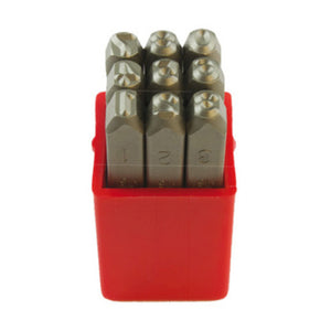 PUNZONI IN ACCIAIO SERIE  9 NUMERI 8X75 MM- 1,0 confezione