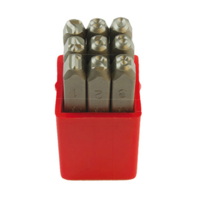PUNZONI IN ACCIAIO SERIE  9 NUMERI 8X75 MM- 1,0 confezione