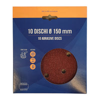 DISCO ABRASIVO VELCRO 6 FORI D 150 MM GR  80 CF 10- 1,0 confezione