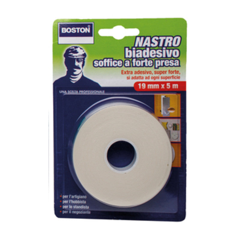 BOSTON NASTRO BIADESIVO FORTE 19MMX5M- BOSTON ITALIA- 12,0 pz