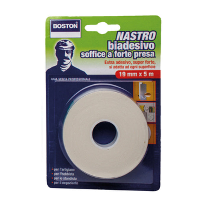 BOSTON NASTRO BIADESIVO FORTE 19MMX5M- BOSTON ITALIA- 12,0 pz