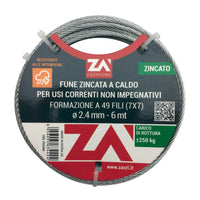 FUNE ACCIAIO ZINCATO ANTIGIRO 133F D 4   25 M- 1,0 pz