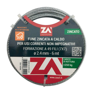 FUNE ACCIAIO ZINCATO ANTIGIRO 133F D 5  25 M- 1,0 pz
