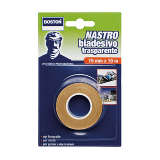 BOSTON NASTRO BIADESIVO 15MMX10M TRASPARENTE- BOSTON ITALIA- 12,0 pz