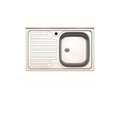 LAVELLO APPOGGIO INOX 1 VASCA DX + GOCCIOLATOIO SX 80 CM- AZUR LINE- 1,0 pz