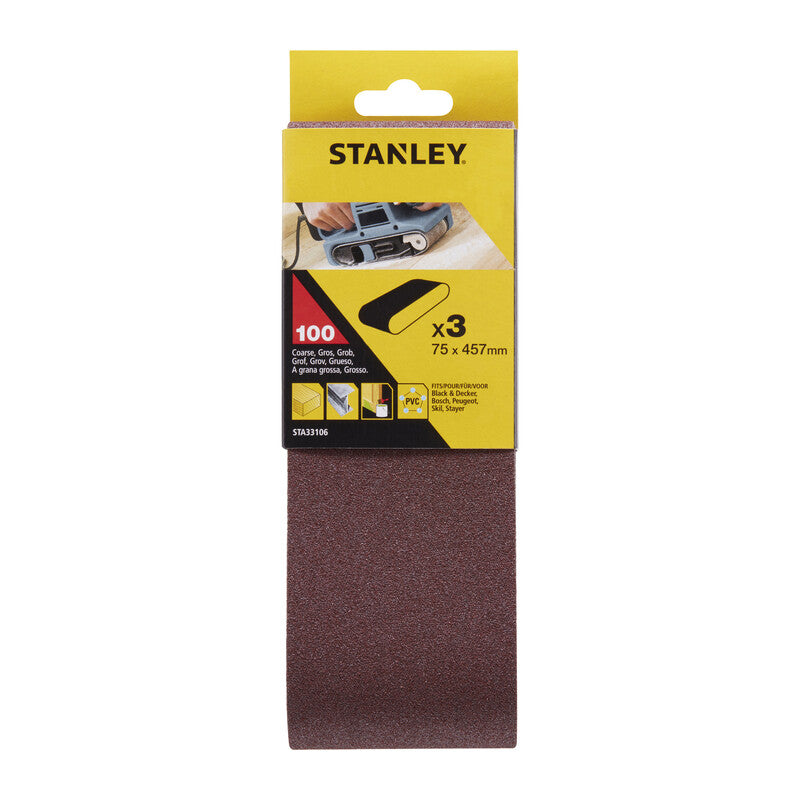 PIRANHA STANLEY STA33106 (X33106) 3 NASTRI 75X457 GR.100- STANLEY- 1,0 pz