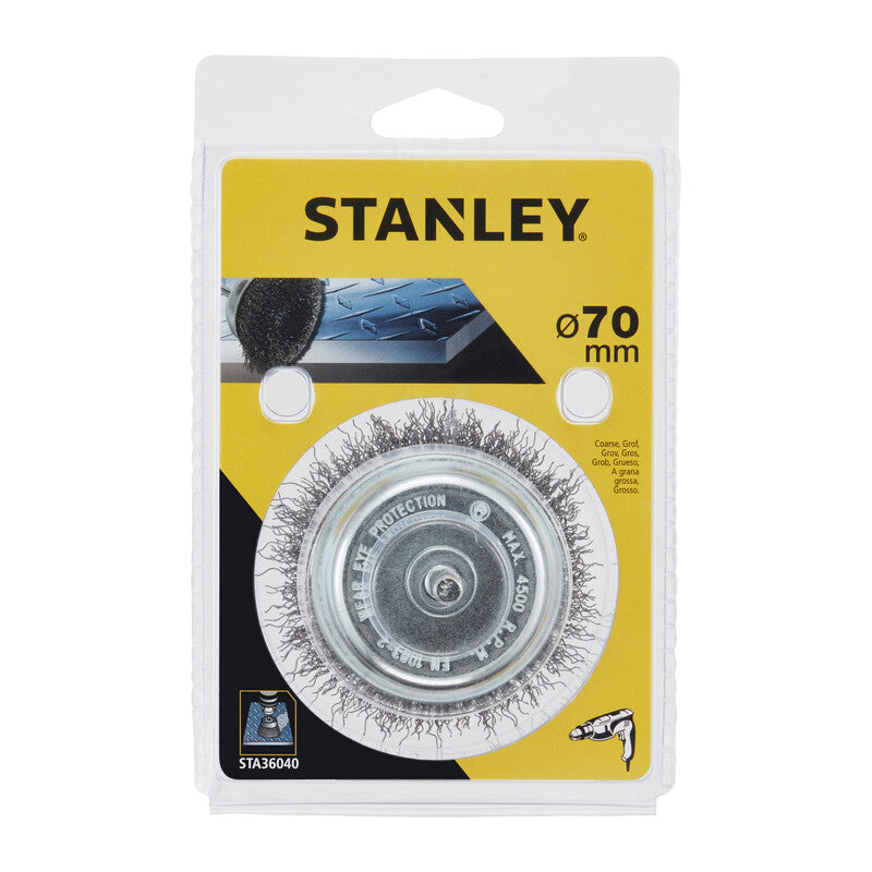 PIRANHA STANLEY STA36040 (X36040) SPAZZOLA ACCIAIO A TAZZA D.75- STANLEY- 1,0 pz
