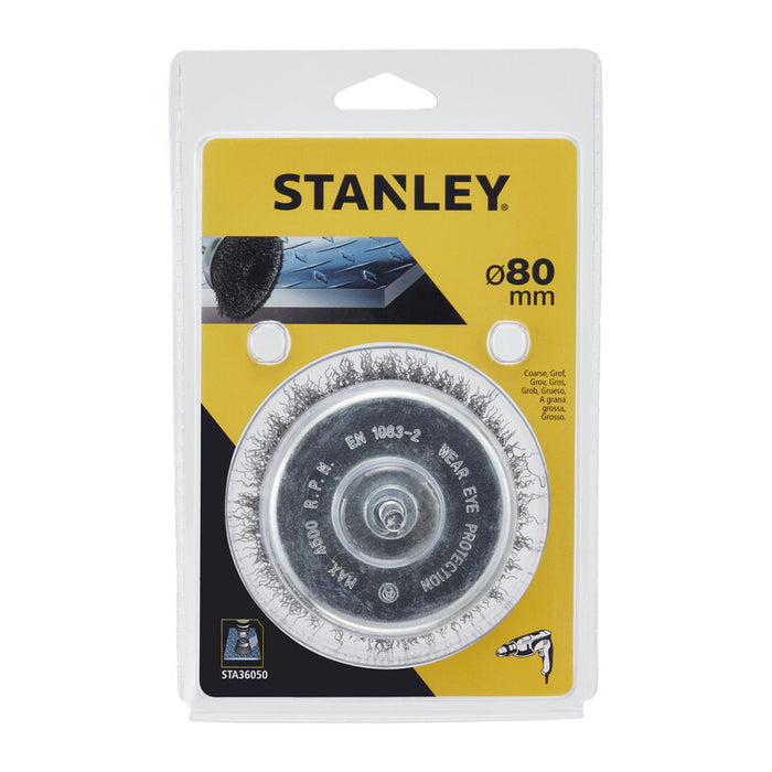 PIRANHA STANLEY STA36050 (X36050) SPAZZOLA ACCIAIO A TAZZA D.85- STANLEY- 1,0 pz