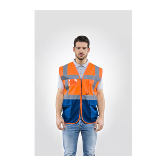 GILET ALTA VISIBILIT ARANCIO/BLU LASER TG.  L- 1,0 pz