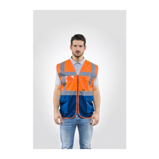 GILET ALTA VISIBILIT ARANCIO/BLU LASER TG. XL- 1,0 pz