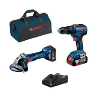BOSCH-B SUPERKIT 18V TRAPANO+SMERIG.+2BATT.4,0Ah+CARIC.- 1,0 confezione