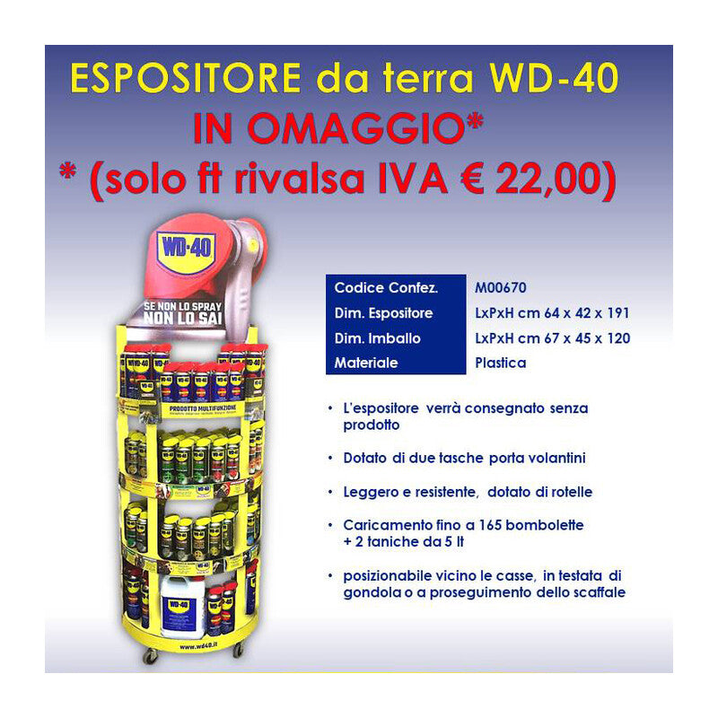 ESPOSITORE  A PAVIMENTO WD40 VUOTO MD00670- 1,0 pz