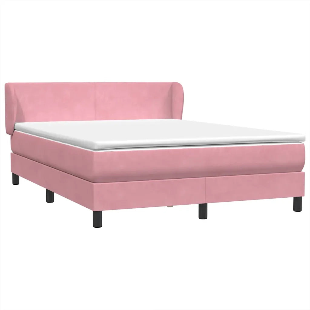 Giroletto a Molle con Materasso Rosa 160x220 cm in Velluto 3317408