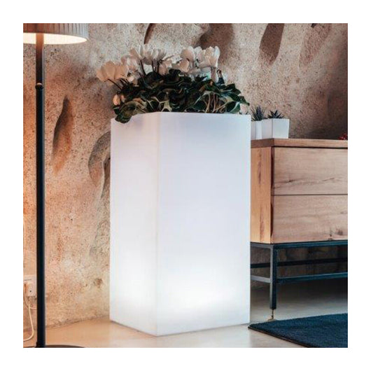 VASO HOME LIGHT CUBE TOP 40X40XH80 CM BIANCO- 1,0 pz