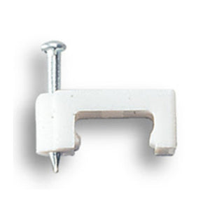 FISSACAVI PVC PIATTO C/CHIODO  8 MM CONF. 25 PZ- ELECTRALINE 3PMARK- 1,0 confezione