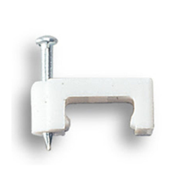 FISSACAVI PVC PIATTO C/CHIODO  8 MM CONF. 25 PZ- ELECTRALINE 3PMARK- 1,0 confezione