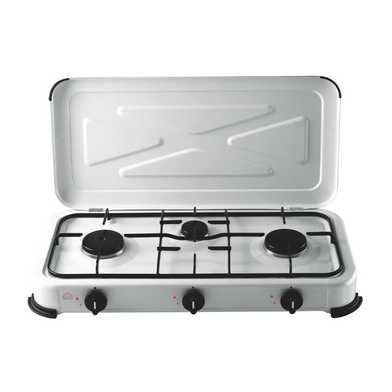 FORNELLO A GAS 3 FUOCHI CON COPERCHIO 4,1 KW- 1,0 pz