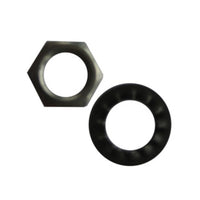 SET 4 RONDELLE ZIGRINATE + 4 DADI P/TUBO FILETTATO- 1,0 blister