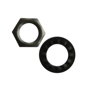 SET 4 RONDELLE ZIGRINATE + 4 DADI P/TUBO FILETTATO- 1,0 blister