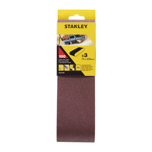 PIRANHA STANLEY STA33196 (X33196) 3 NASTRI 75X533 GR.100- STANLEY- 1,0 pz