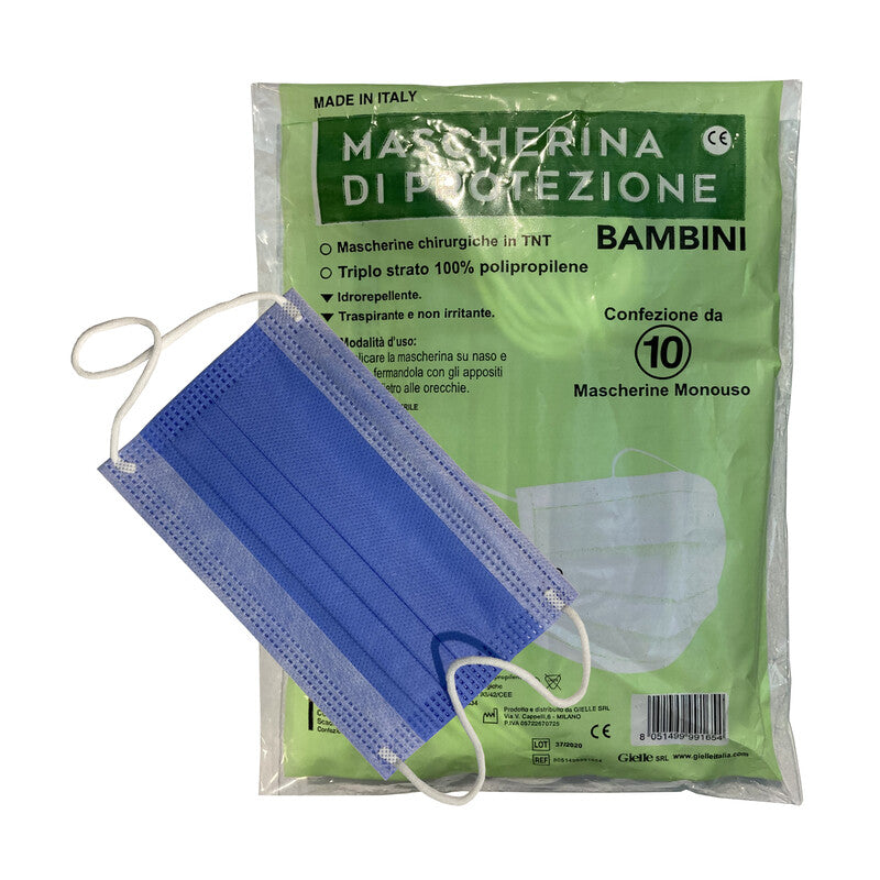MASCHERINA CHIRURGICA BAMBINO PZ 10- 1,0 confezione