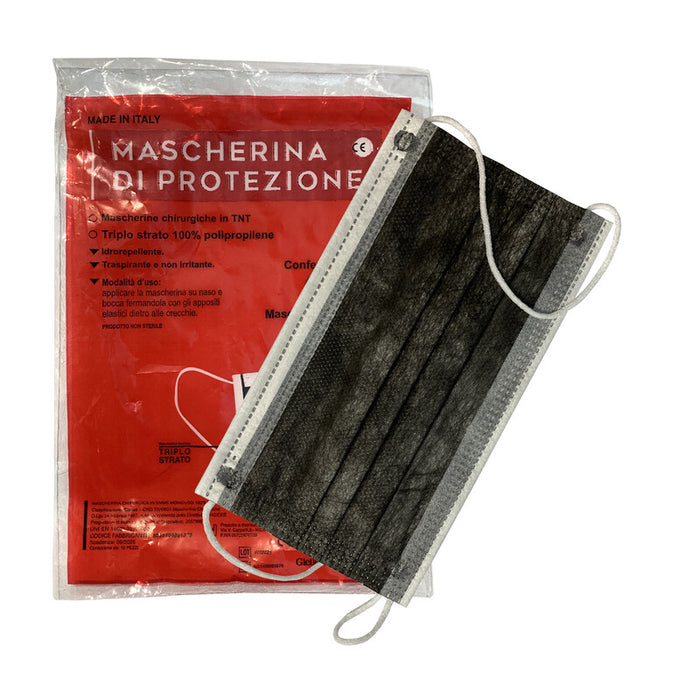 MASCHERINA CHIRURGICA COL.NERO PZ 10- 30,0 confezione