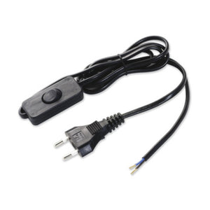 PL CAVO 1,5 M 2X0,75 C/INTERRUTTORE NERO*- ELECTRALINE 3PMARK- 5,0 pz