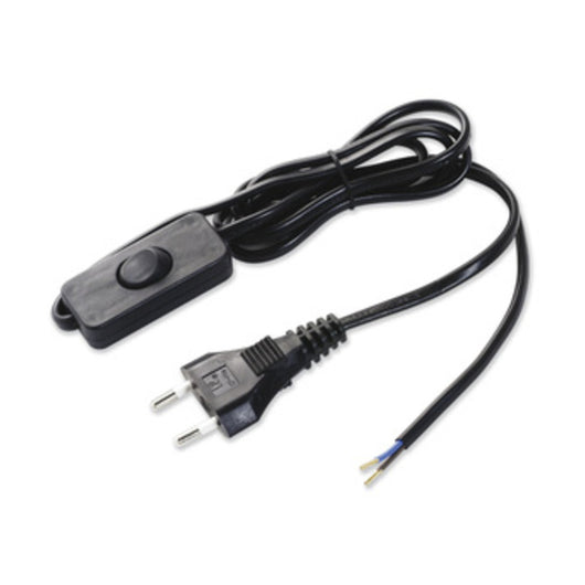 PL CAVO 1,5 M 2X0,75 C/INTERRUTTORE NERO*- ELECTRALINE 3PMARK- 5,0 pz