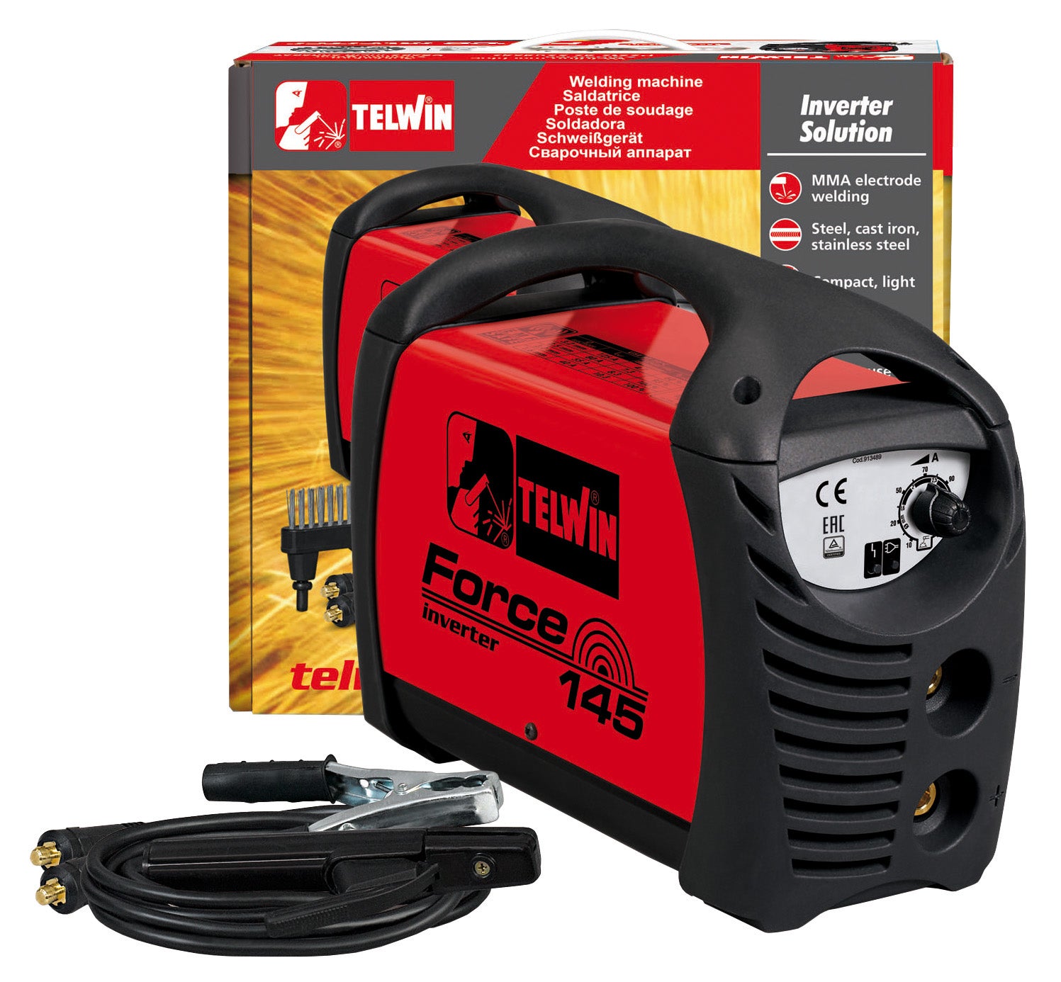 SALDATRICE INVERTER FORCE 145+KIT+VAL.PLAST.- TELWIN- 1,0 pz